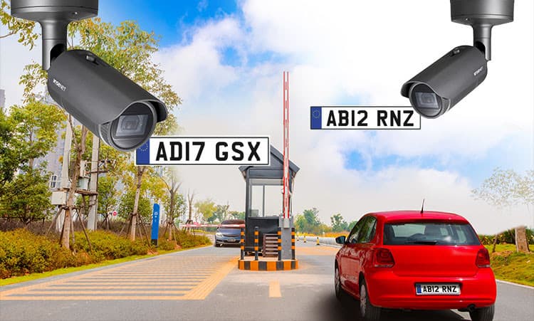 Illustration d’une caméra de surveillance avec détection de plaques d’immatriculation