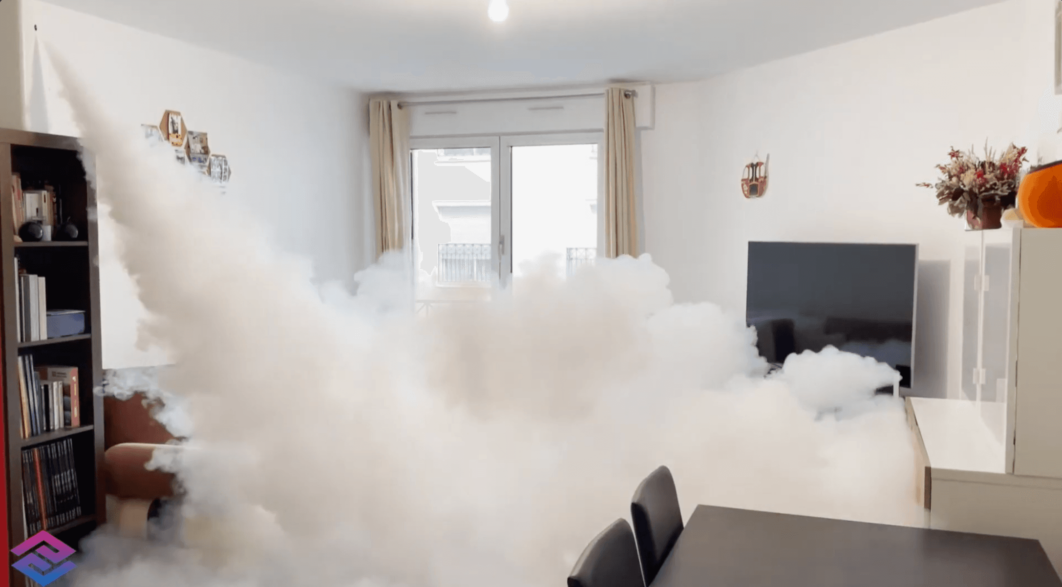 Photo du fonctionnement d’un système d’enfumage